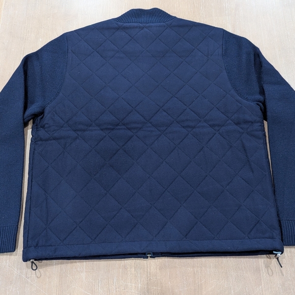 $598 Mens AMICABLE Mixed Media Wool Blend Puffer Jacket Navy XL - Picture 5 of 7